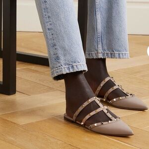 Valentino Garavani Rockstud leather point-toe flats